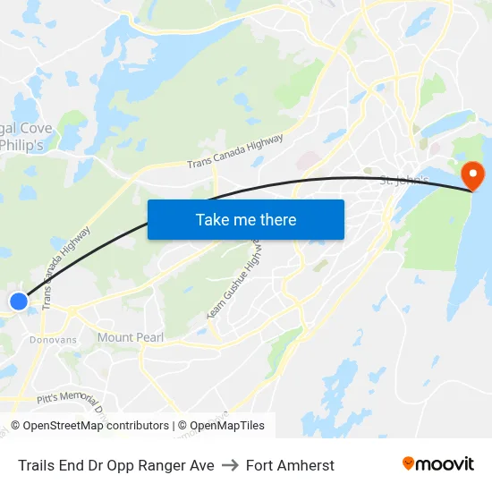 Trails End Dr Opp Ranger Ave to Fort Amherst map