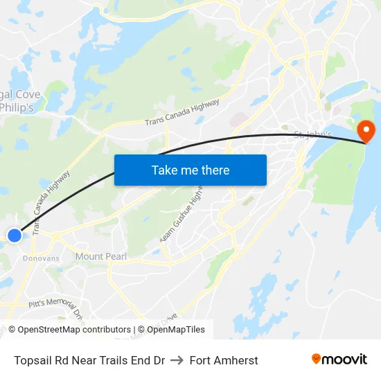 Topsail Rd Near Trails End Dr to Fort Amherst map