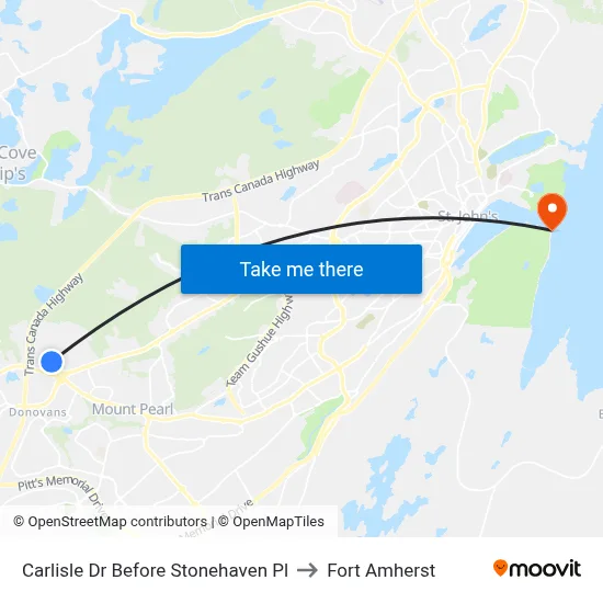Carlisle Dr Before Stonehaven Pl to Fort Amherst map