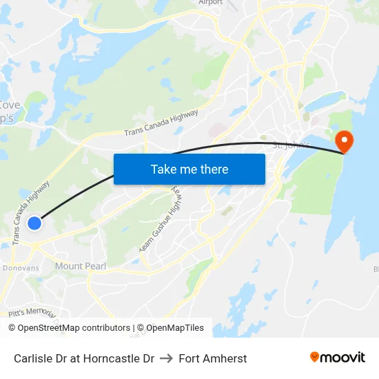 Carlisle Dr at Horncastle Dr to Fort Amherst map