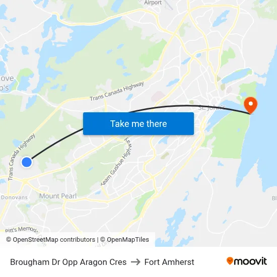 Brougham Dr Opp Aragon Cres to Fort Amherst map