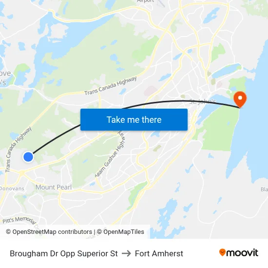 Brougham Dr Opp Superior St to Fort Amherst map