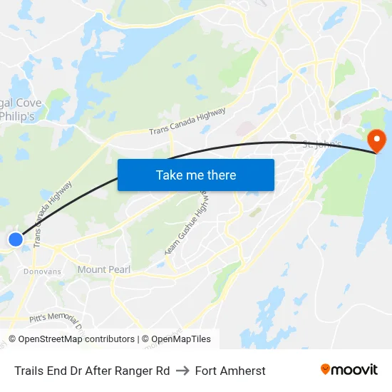 Trails End Dr After Ranger Rd to Fort Amherst map