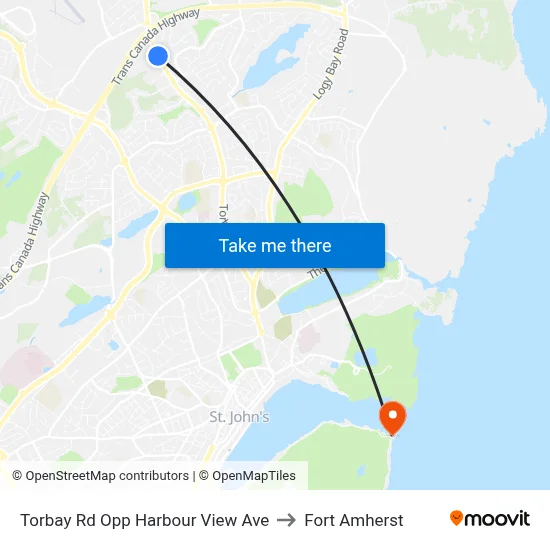 Torbay Rd Opp Harbour View Ave to Fort Amherst map