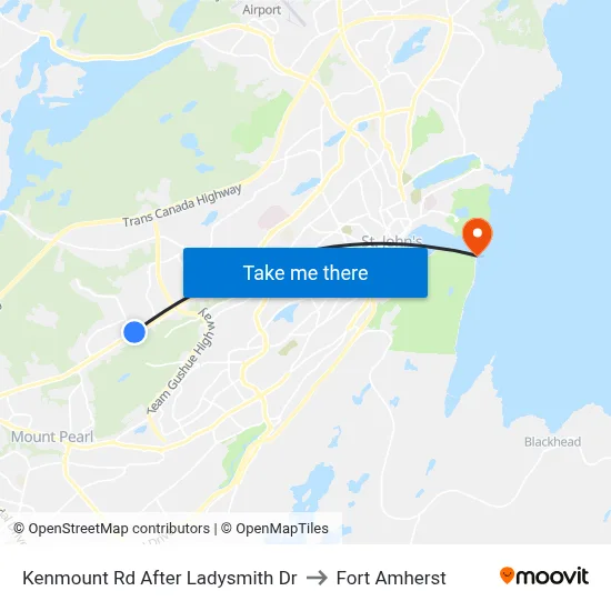 Kenmount Rd After Ladysmith Dr to Fort Amherst map