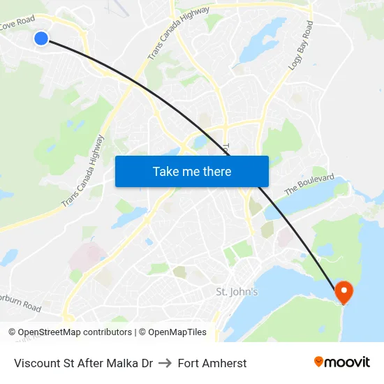 Viscount St After Malka Dr to Fort Amherst map
