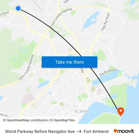 World Parkway Before Navigator Ave to Fort Amherst map