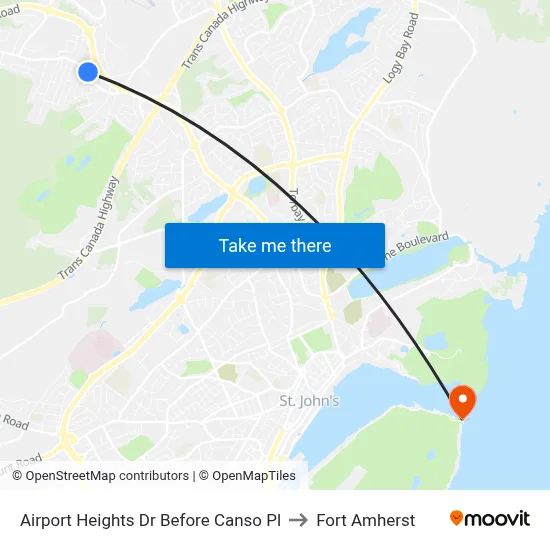 Airport Heights Dr Before Canso Pl to Fort Amherst map