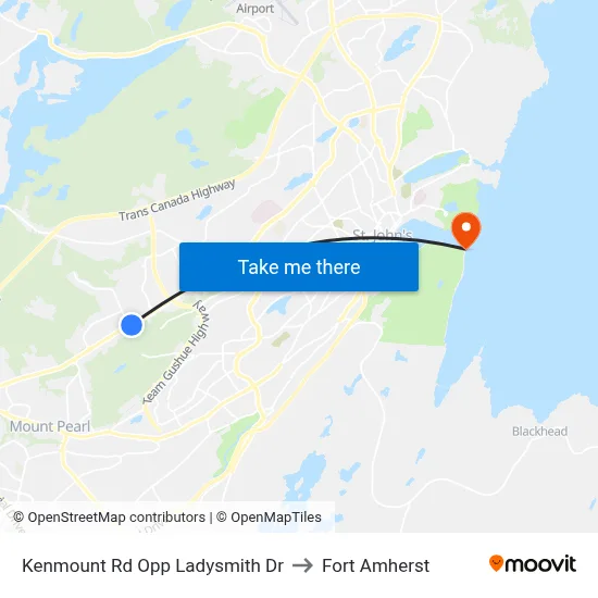 Kenmount Rd Opp Ladysmith Dr to Fort Amherst map