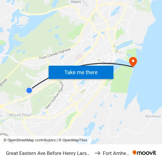 Great Eastern Ave Before Henry Larsen St to Fort Amherst map