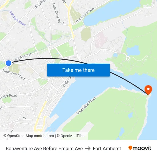 Bonaventure Ave Before Empire Ave to Fort Amherst map