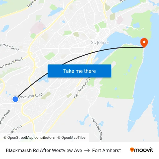 Blackmarsh Rd After Westview Ave to Fort Amherst map