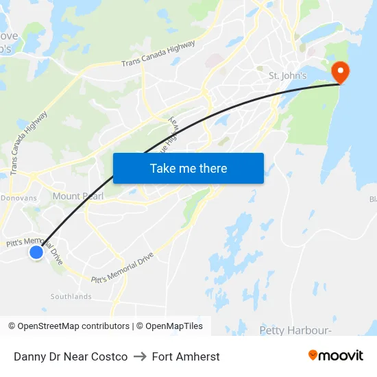 Danny Dr Near Costco to Fort Amherst map