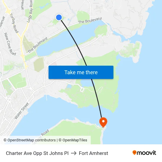 Charter Ave Opp St Johns Pl to Fort Amherst map