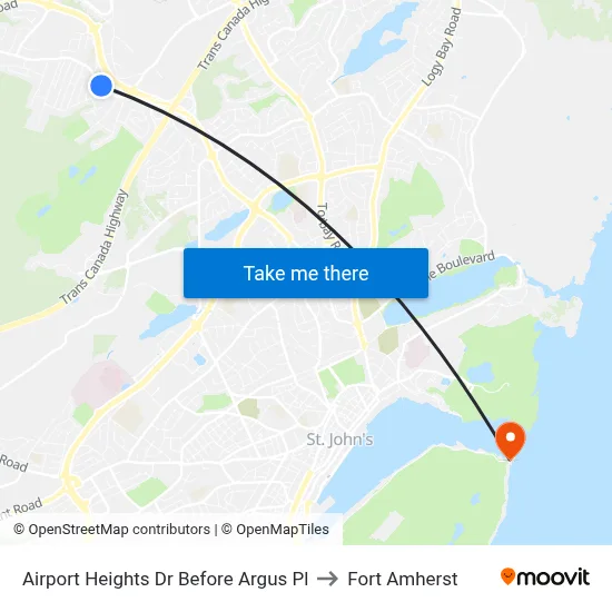 Airport Heights Dr Before Argus Pl to Fort Amherst map