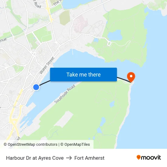 Harbour Dr at Ayres Cove to Fort Amherst map