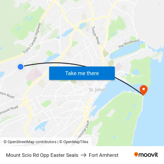 Mount Scio Rd Opp Easter Seals to Fort Amherst map