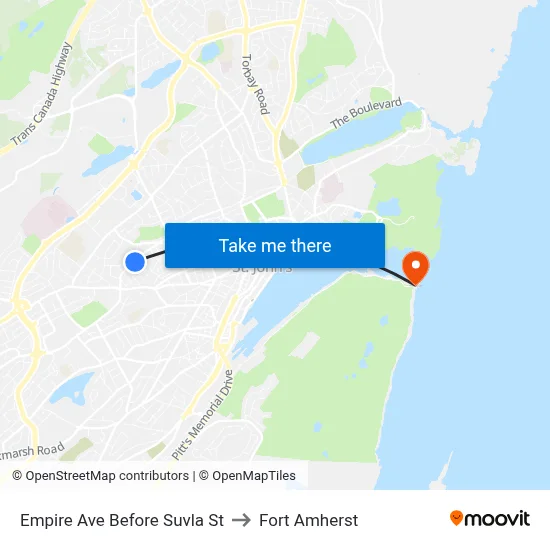 Empire Ave Before Suvla St to Fort Amherst map