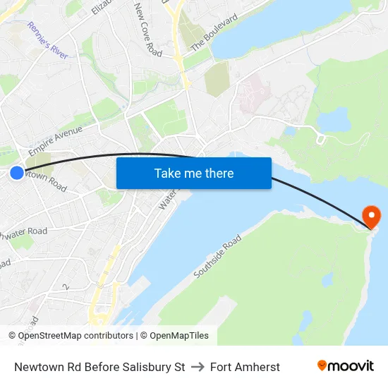 Newtown Rd Before Salisbury St to Fort Amherst map