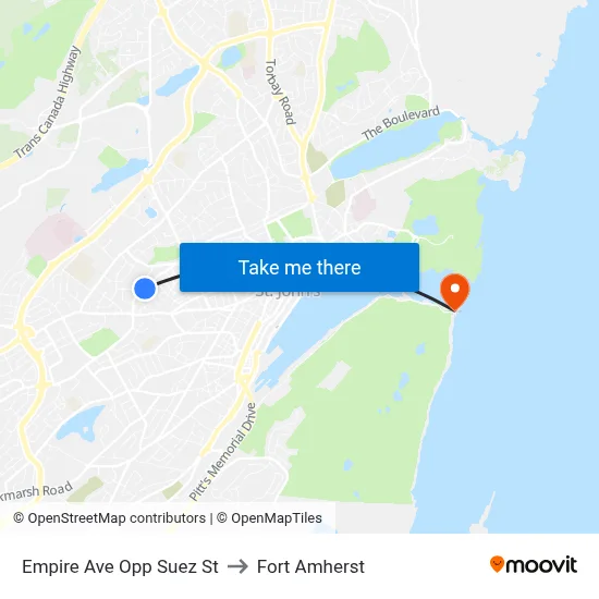 Empire Ave Opp Suez St to Fort Amherst map