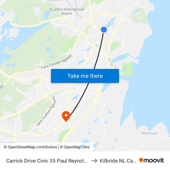 Carrick Drive Civic 35 Paul Reynolds Centre to Kilbride NL Canada map