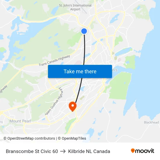 Branscombe St Civic 60 to Kilbride NL Canada map