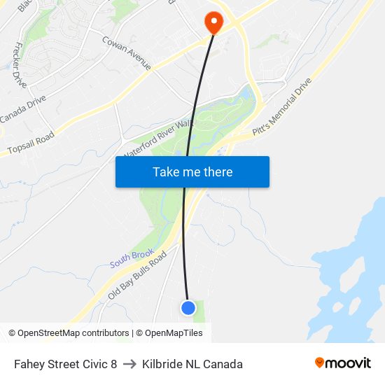 Fahey Street Civic 8 to Kilbride NL Canada map