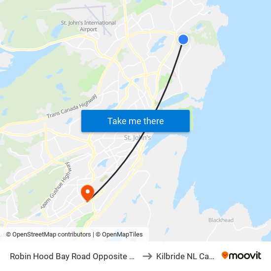 Robin Hood Bay Road Opposite Civic 59 to Kilbride NL Canada map
