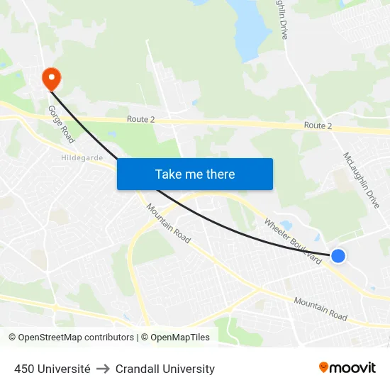 450 Université to Crandall University map