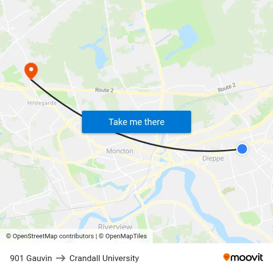 901 Gauvin to Crandall University map