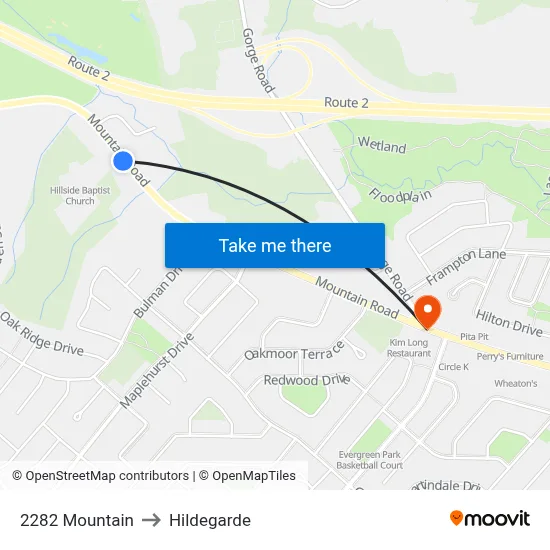 2282 Mountain to Hildegarde map