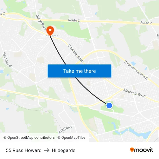 55 Russ Howard to Hildegarde map