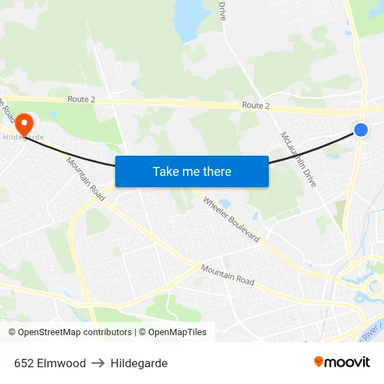 652 Elmwood to Hildegarde map