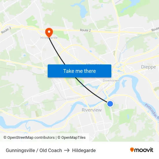 Gunningsville / Old Coach to Hildegarde map