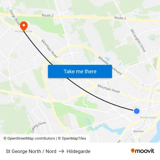 St George North / Nord to Hildegarde map