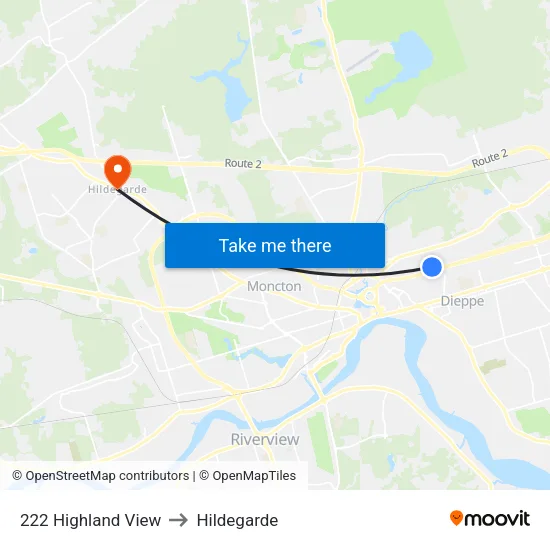 222 Highland View to Hildegarde map
