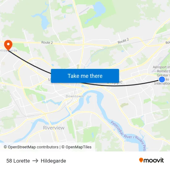 58 Lorette to Hildegarde map