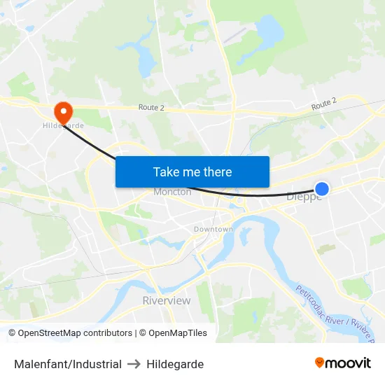 Malenfant/Industrial to Hildegarde map