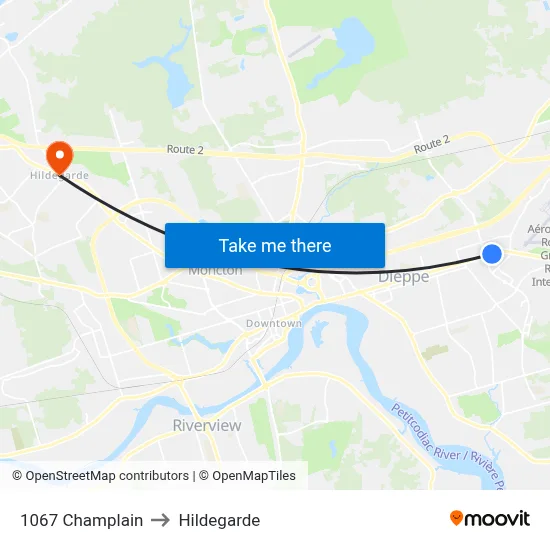 1067 Champlain to Hildegarde map