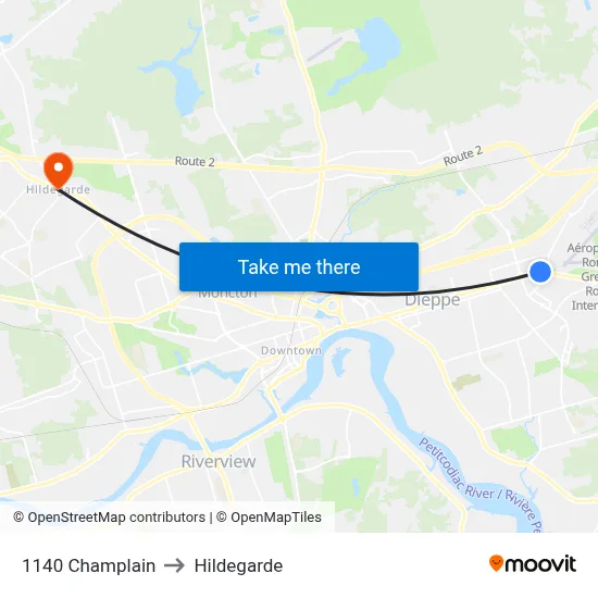 1140 Champlain to Hildegarde map
