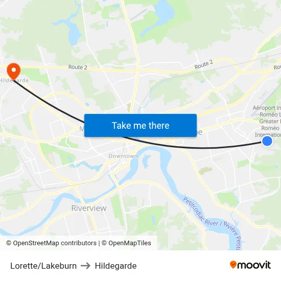 Lorette/Lakeburn to Hildegarde map