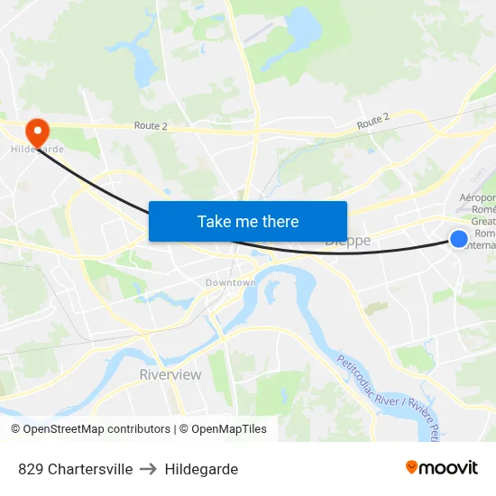 829 Chartersville to Hildegarde map