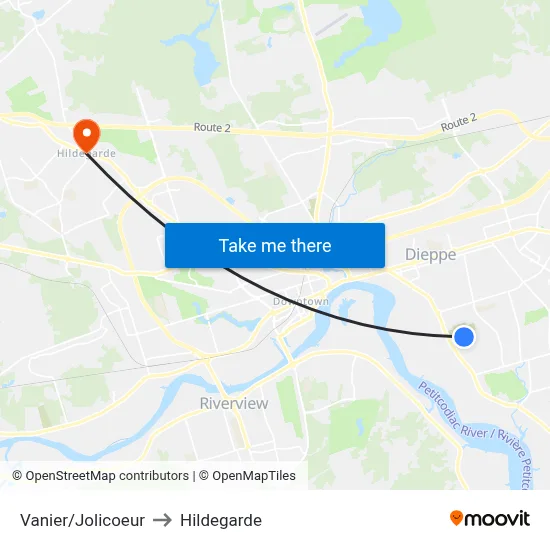 Vanier/Jolicoeur to Hildegarde map