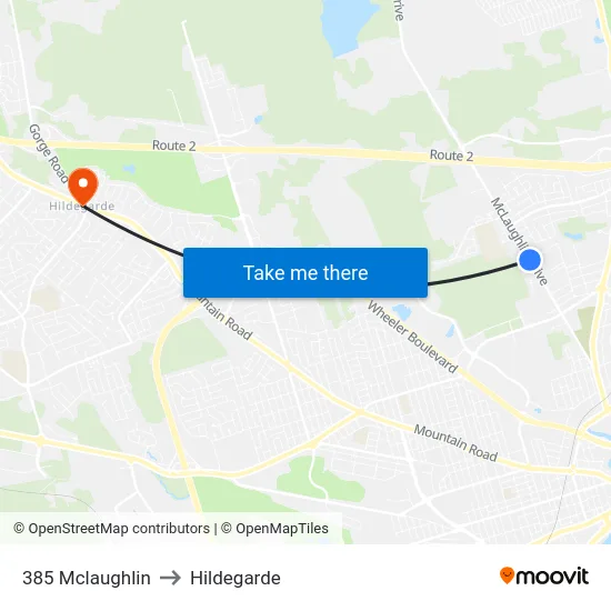 385 Mclaughlin to Hildegarde map