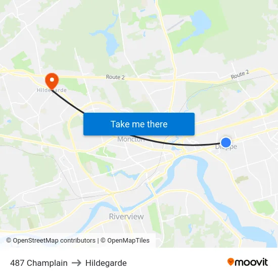 487 Champlain to Hildegarde map