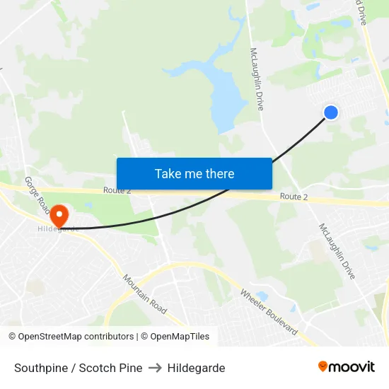Southpine / Scotch Pine to Hildegarde map