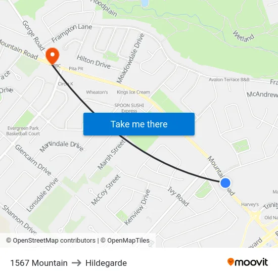 1567 Mountain to Hildegarde map