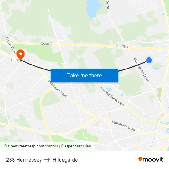 233 Hennessey to Hildegarde map