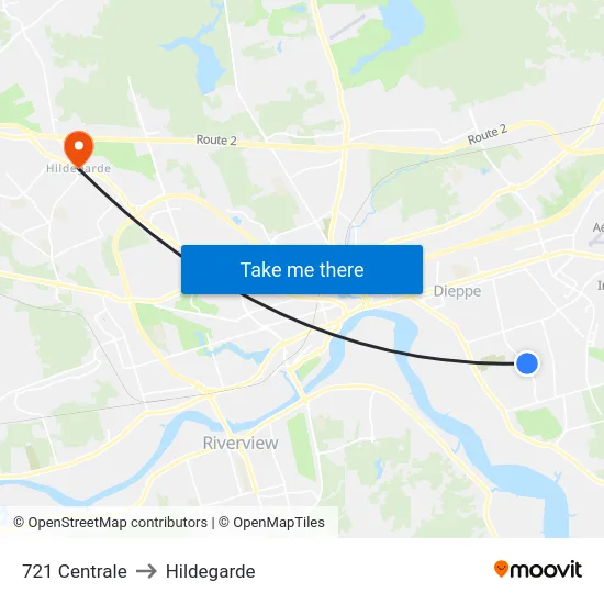 721 Centrale to Hildegarde map