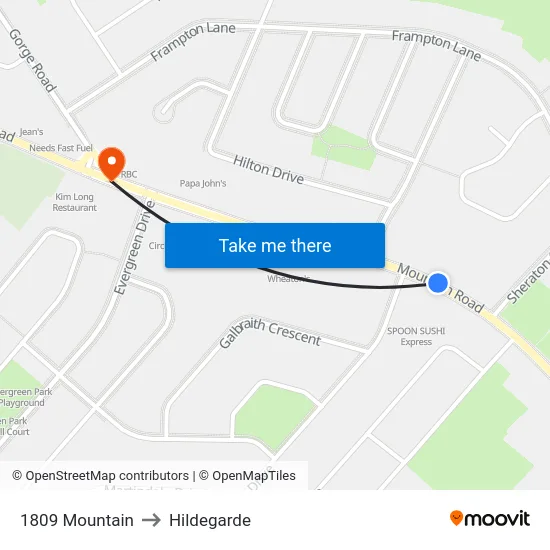 1809 Mountain to Hildegarde map